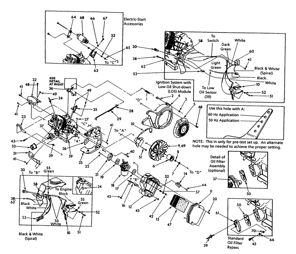 Engine Trim Parts Diagram and Parts List for 9861-0-1N167  Briggs and Stratton Generator